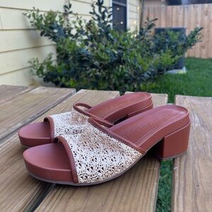 Women's Crochet Block Heel Mules
